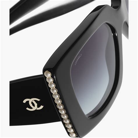 chanel sunglasses black with pearl|the real Chanel sunglasses.